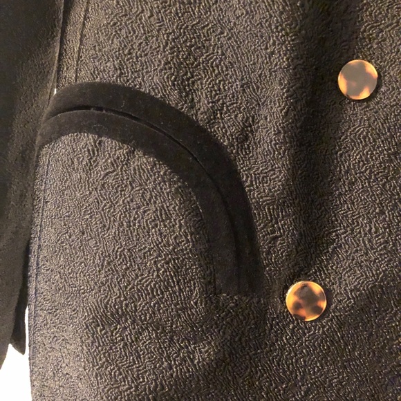 Premium Velvet-Trimmed Double-Breasted Blazer | Amber Buckle, Elegant Sheen - Picture 9 of 12